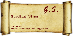Gladics Simon névjegykártya